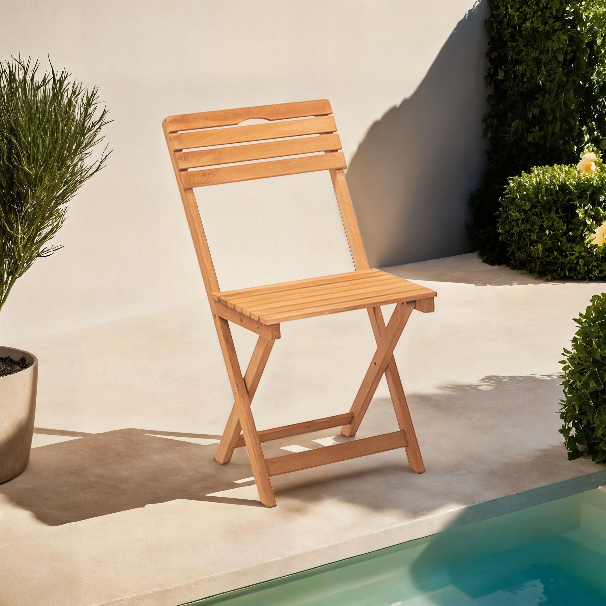 Beech Wood Garden Chair in Brown