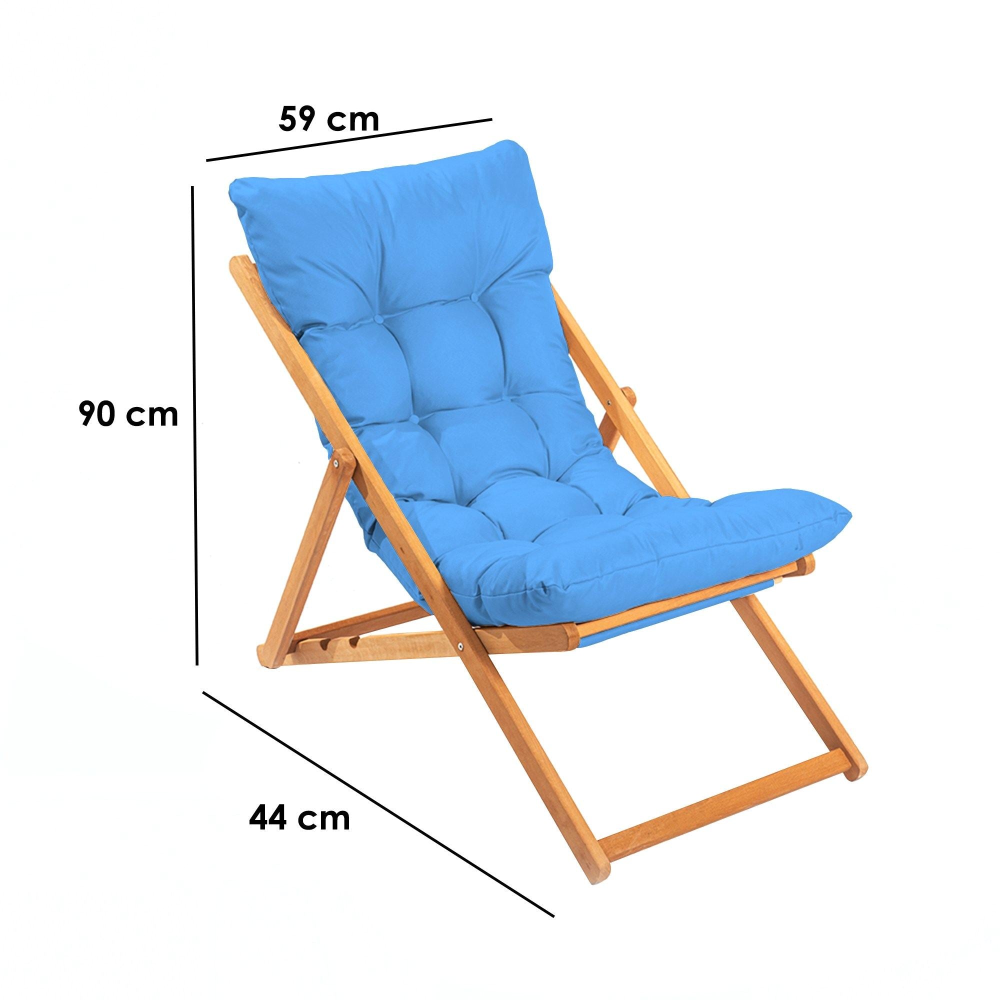 My006 Beech Wood Garden Chair in Blue and Natural – product image 6