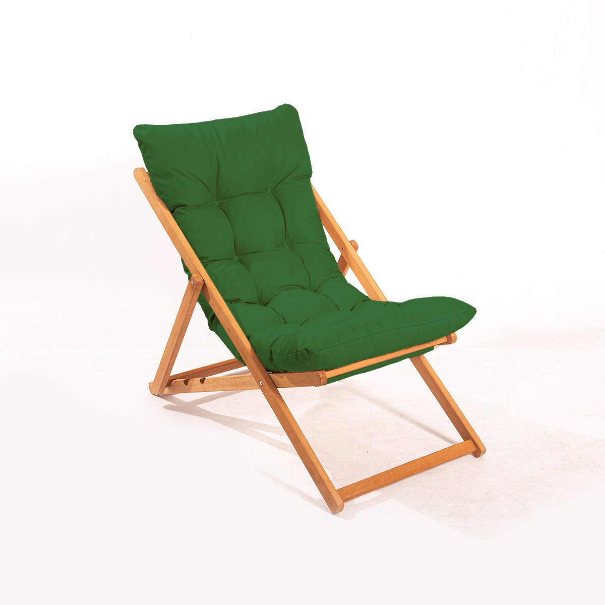 My006 Beech Wood Garden Chair in Green and Natural