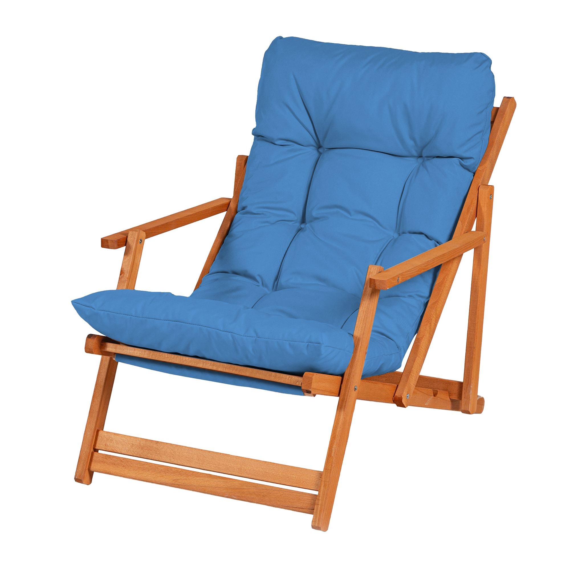 My008 Beech Wood Garden Chair in Blue and Natural – product image 2