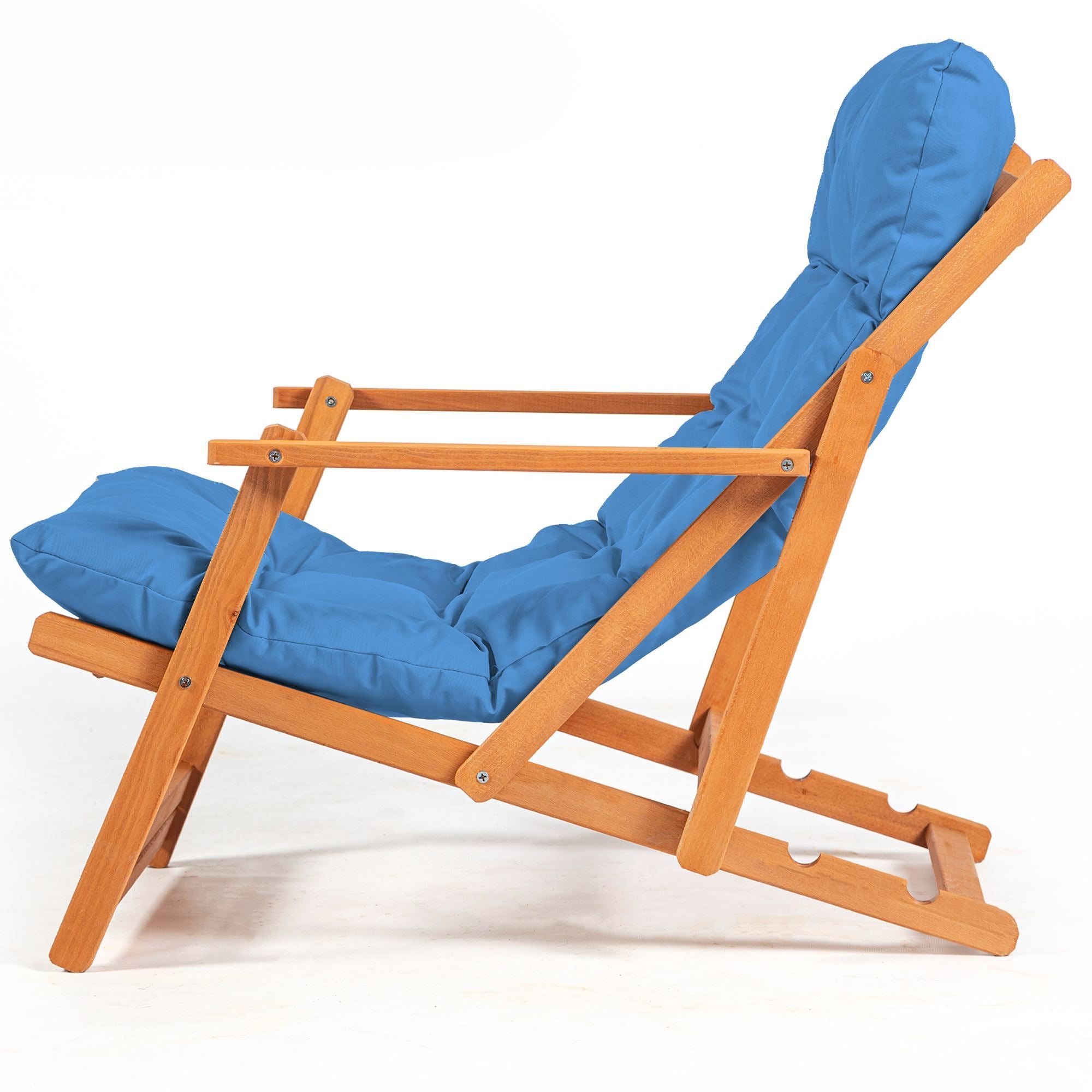 My008 Beech Wood Garden Chair in Blue and Natural – product image 4