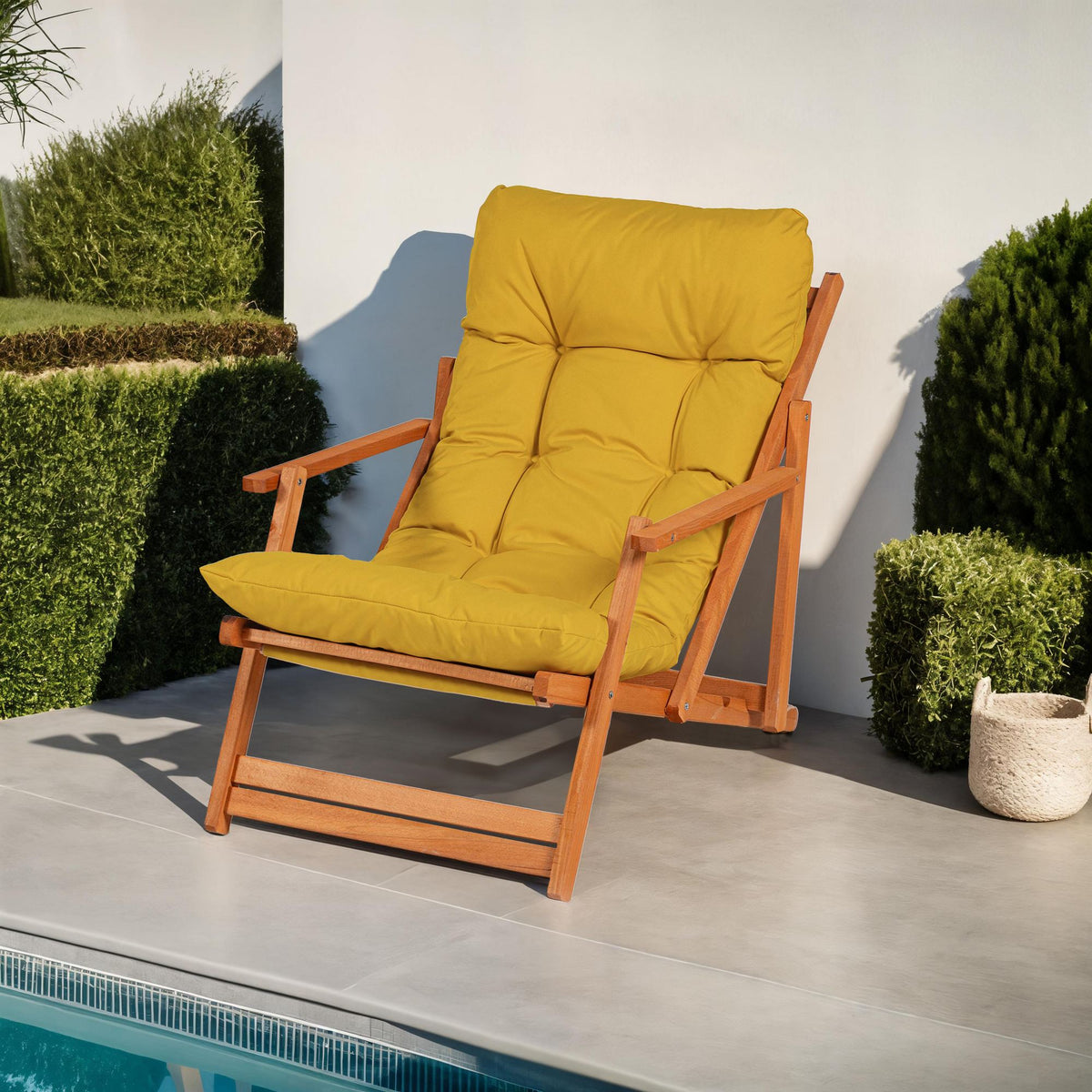 My008 Beech Wood Garden Chair in Yellow and Natural – product image 1