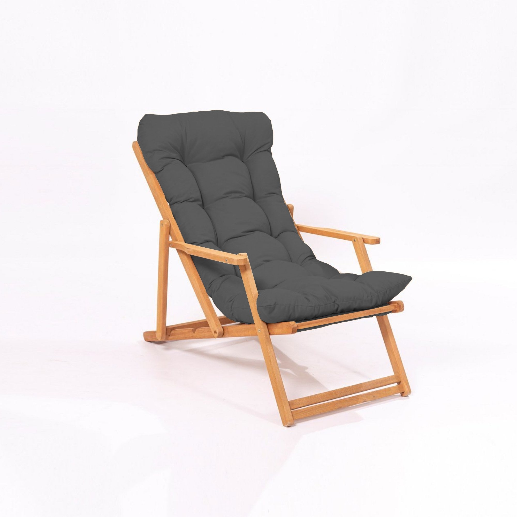 My008 Beech Wood Garden Chair in Grey and Natural