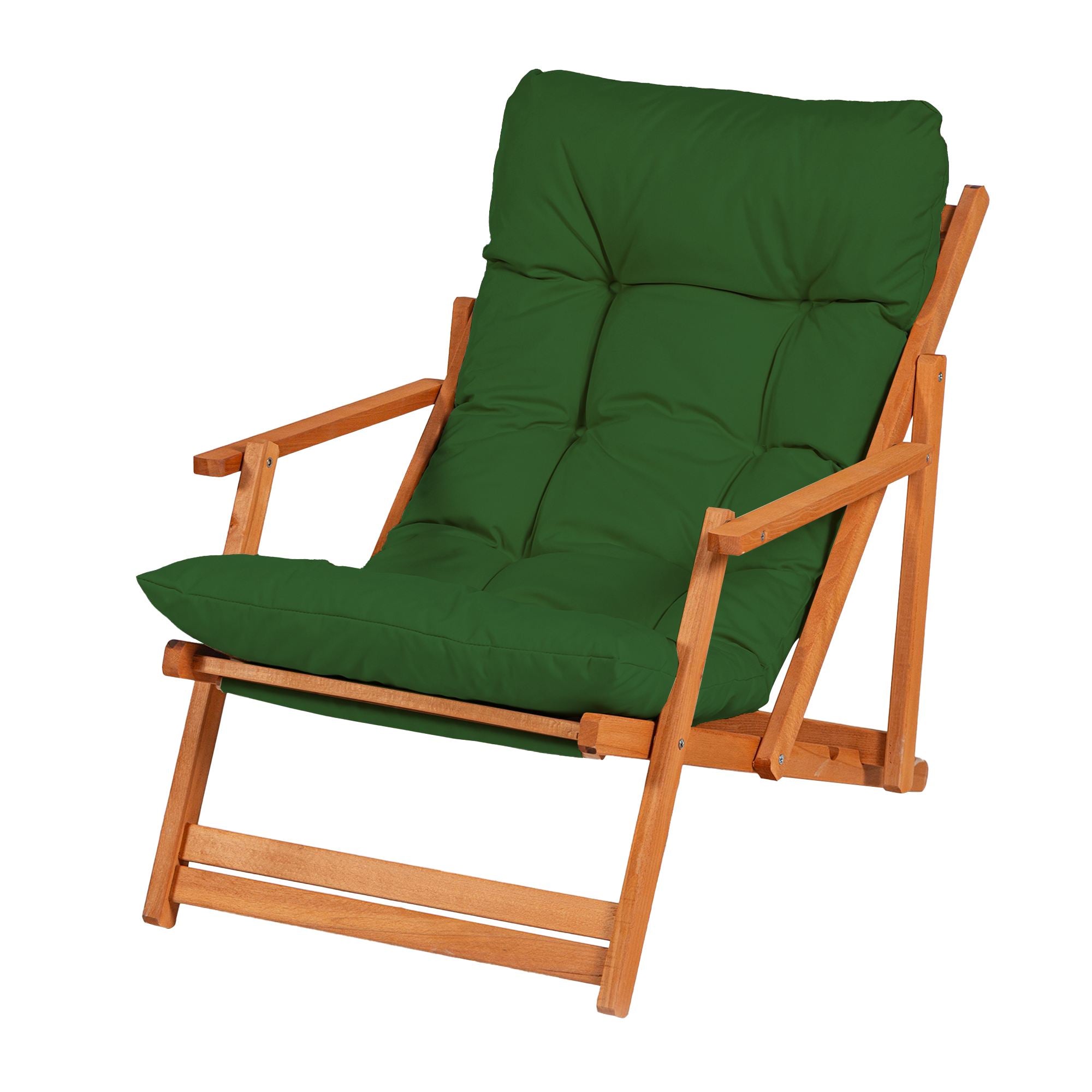 My008 Beech Wood Garden Chair in Green and Natural – product image 2