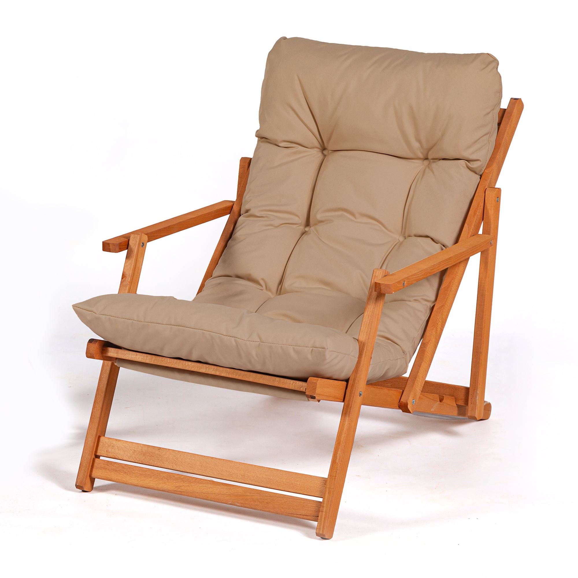 My008 Beech Wood Garden Chair in Brown and Natural