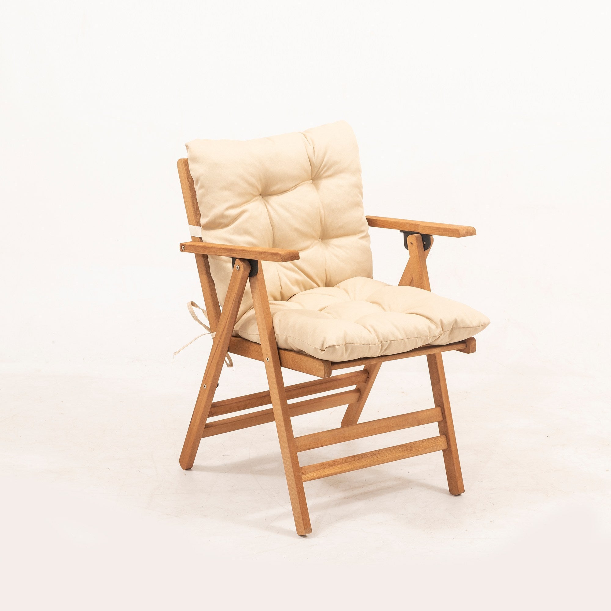 Beech Wood Garden Chair in Natural and Cream – product image 2