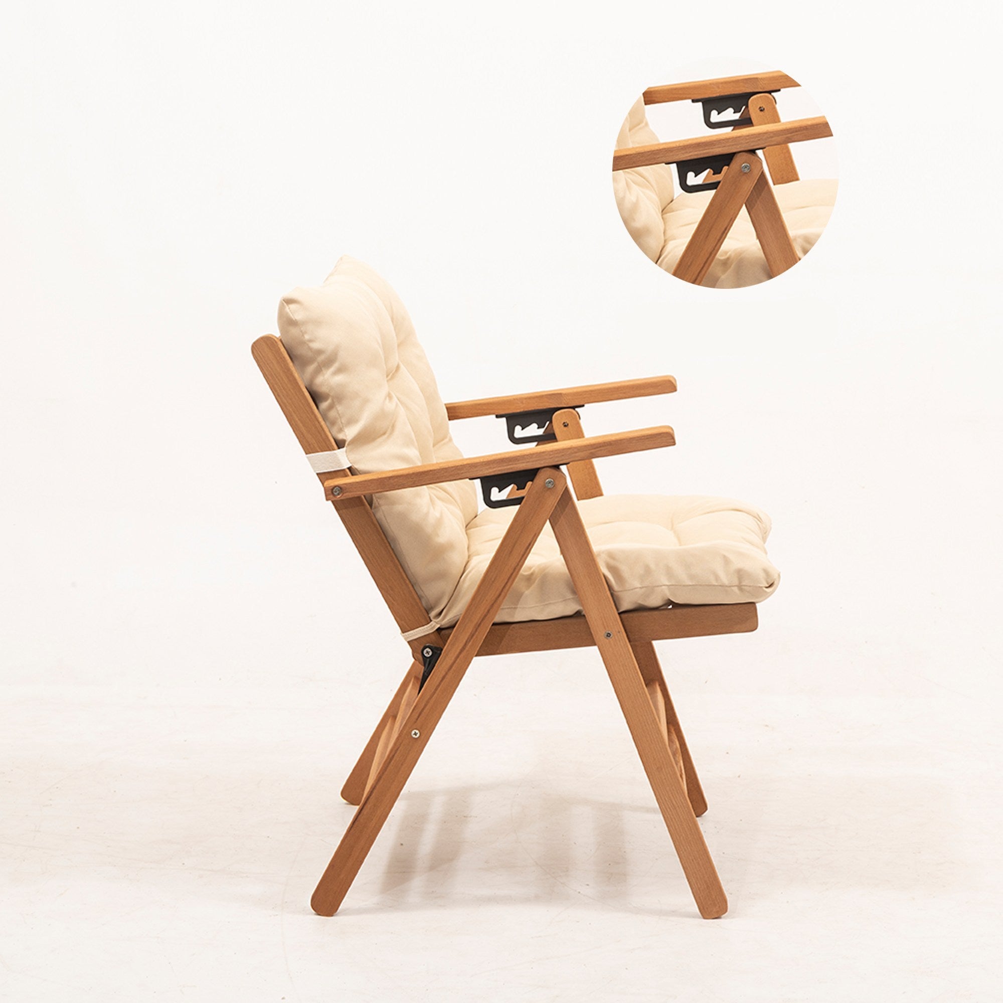 Beech Wood Garden Chair in Natural and Cream – product image 3