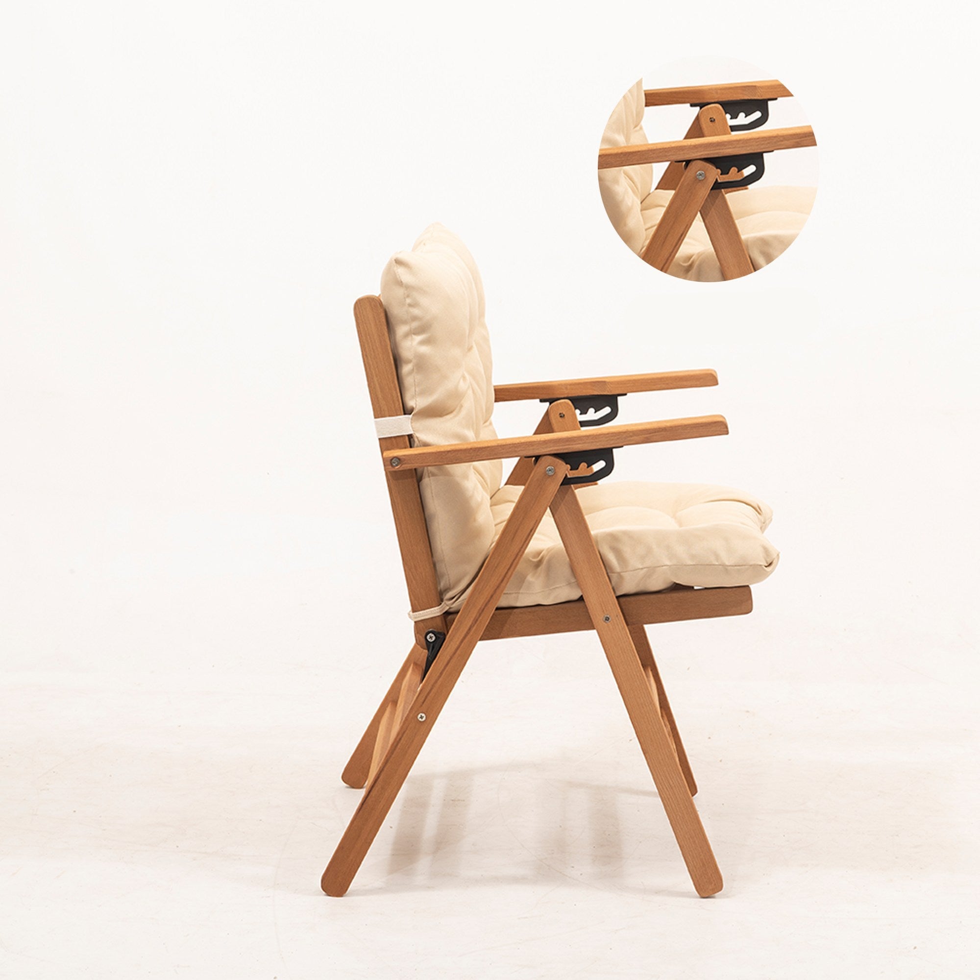 Beech Wood Garden Chair in Natural and Cream – product image 6