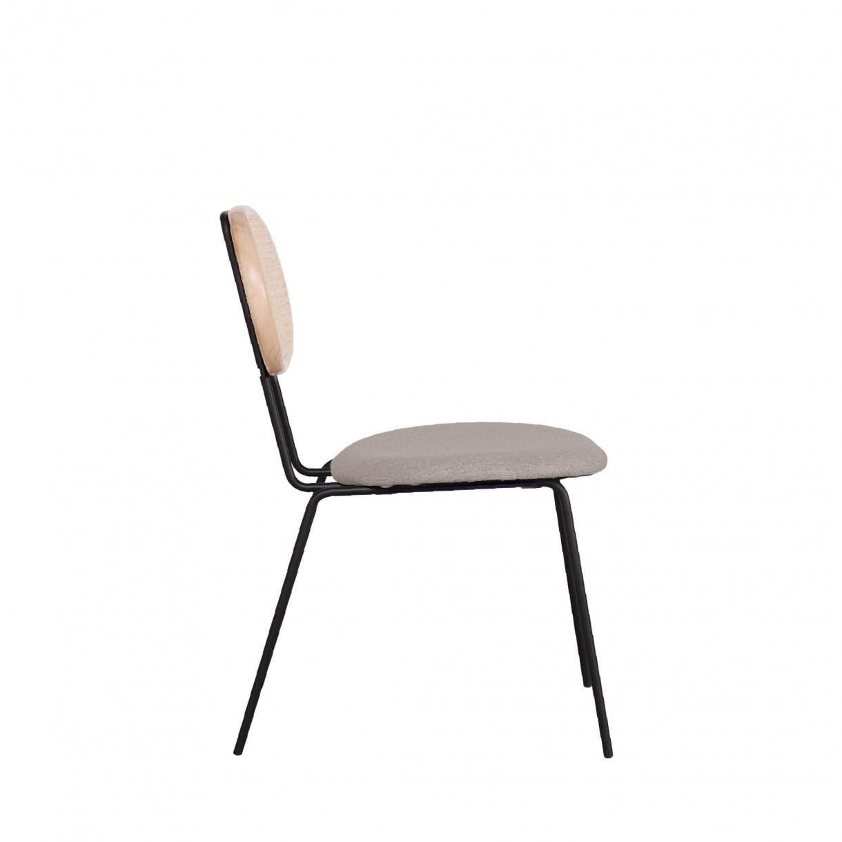 Chaise rétro velours et cannage Margaret