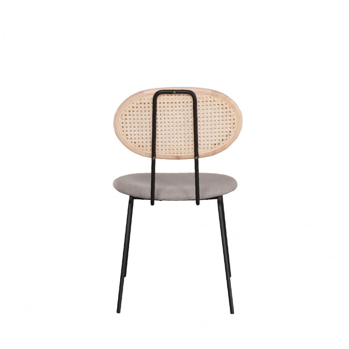 Chaise rétro velours et cannage Margaret