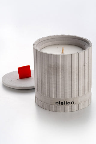 Decoratieve kaars BETON / RIBBENTJE | 665CST1128