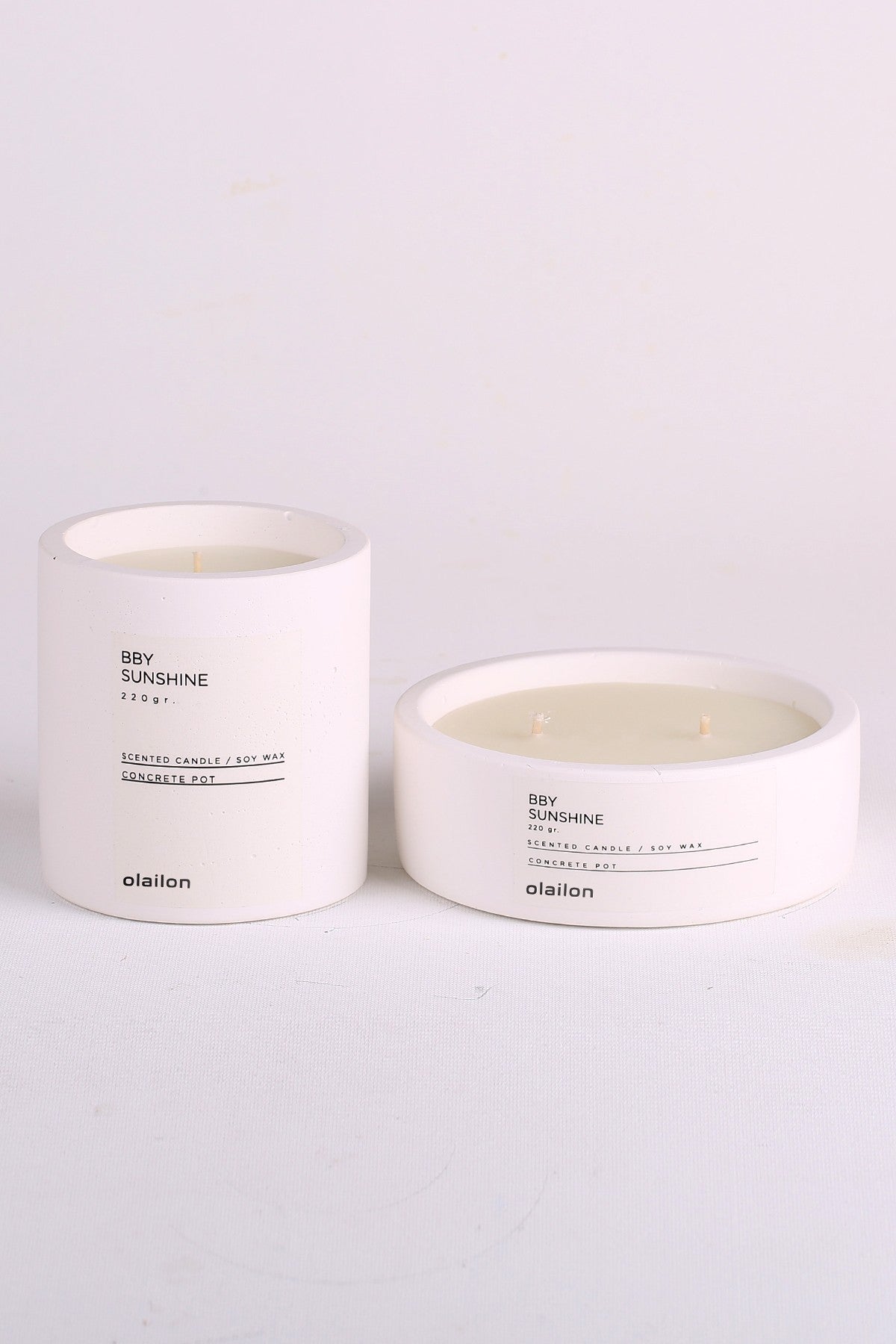 Candle Set of 2 CONCRETE | 665CST1203