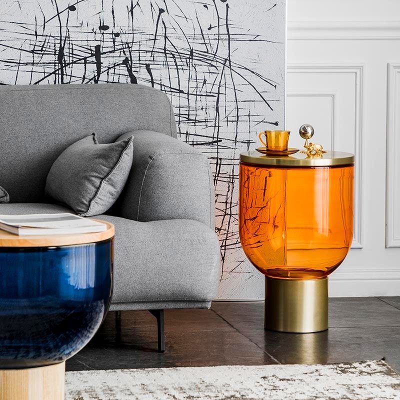 Khon wood and Glass Side table