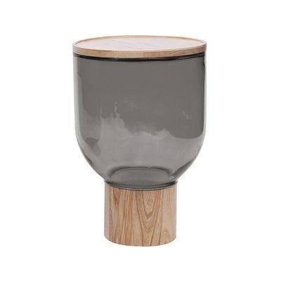 Khon wood and Glass Side table