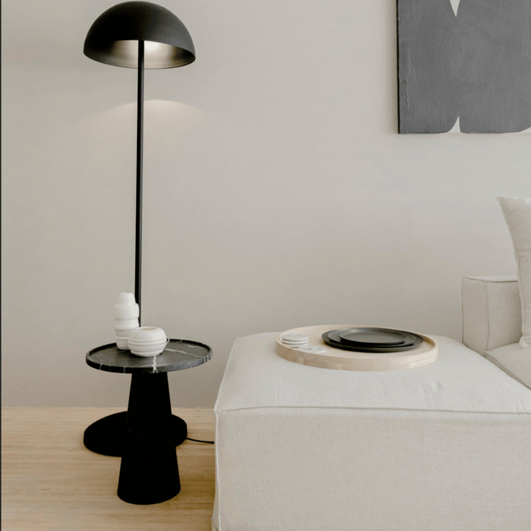 Naida black metal & Marble coffee table 