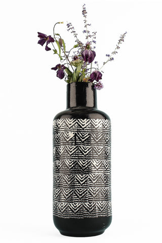 Black and White Decorative Pot for Interior Decor