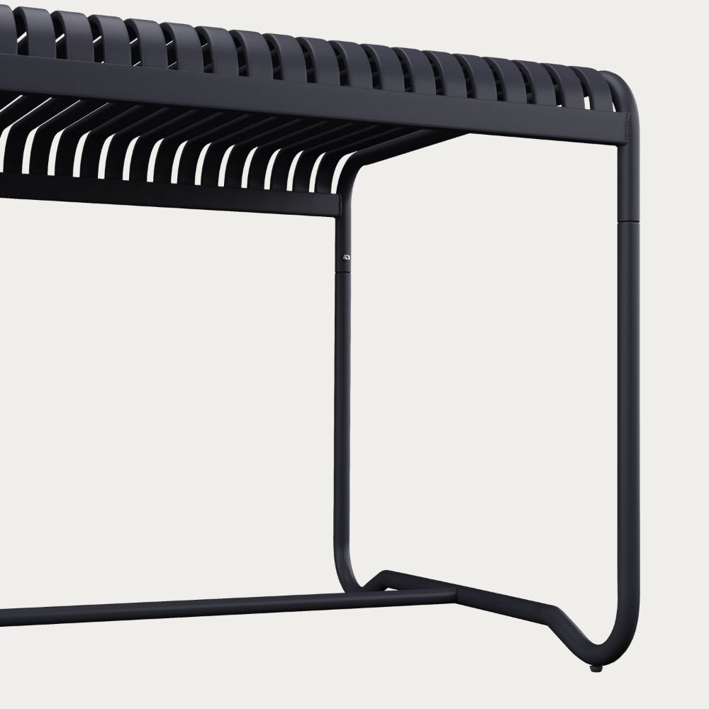 BLACK Modern 180cm metal garden table Banco