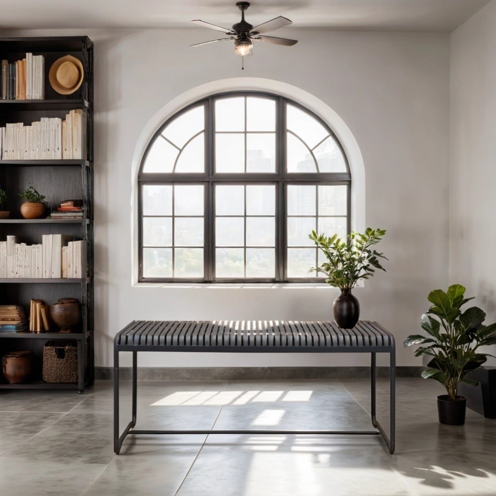 BLACK Modern 180cm metal garden table Banco