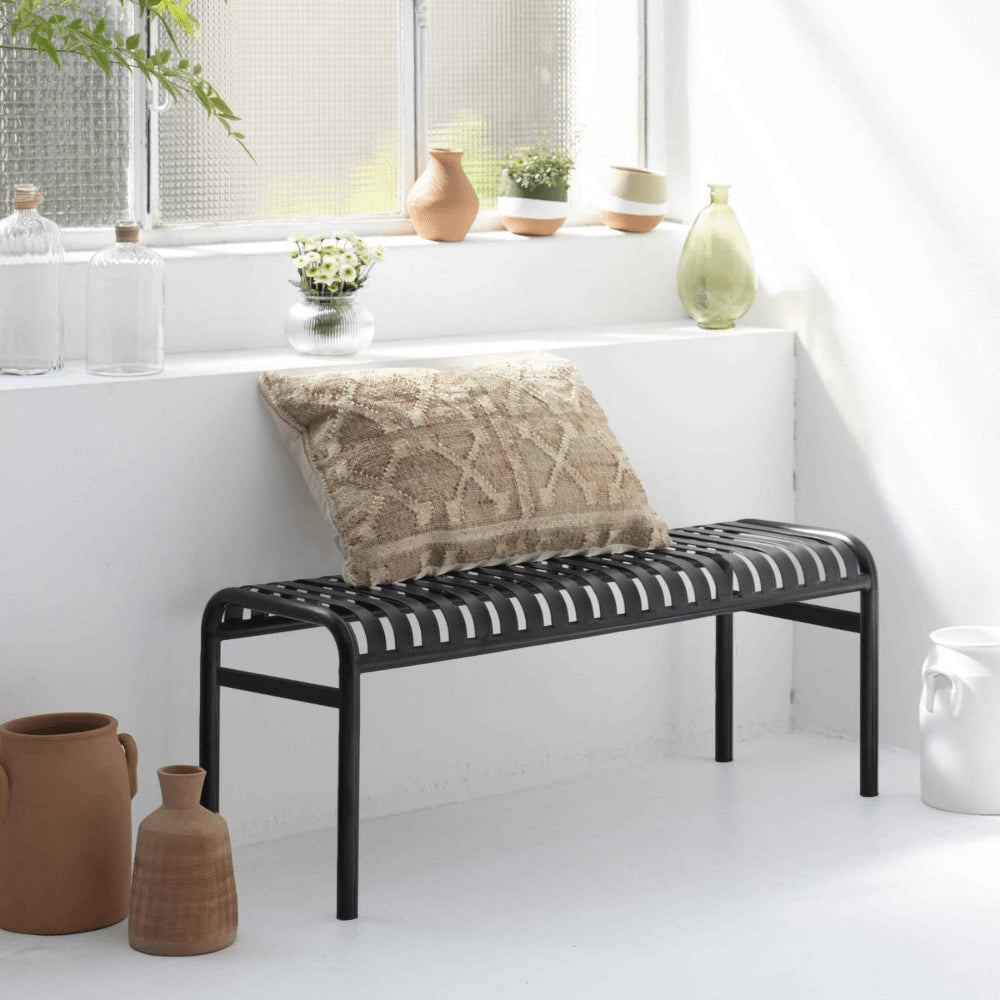 Metal garden bench 3-seater 160cm Slate