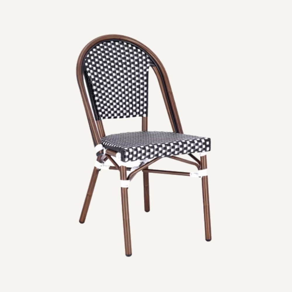 Woven rattan bistro terrace chair Paris