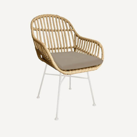 Garden armchair in polyrattan with cushion Da Silva