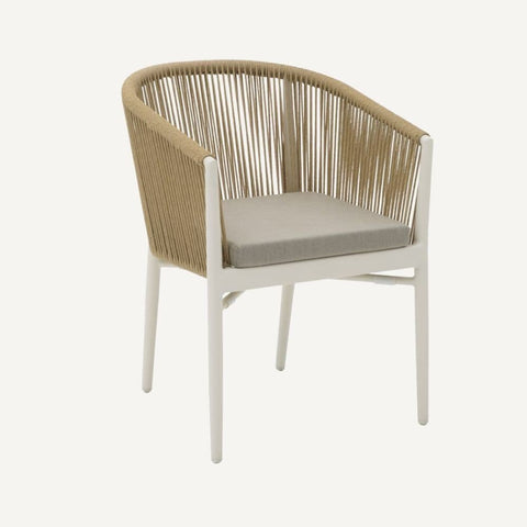 Garden armchair with rope armrests Sereno