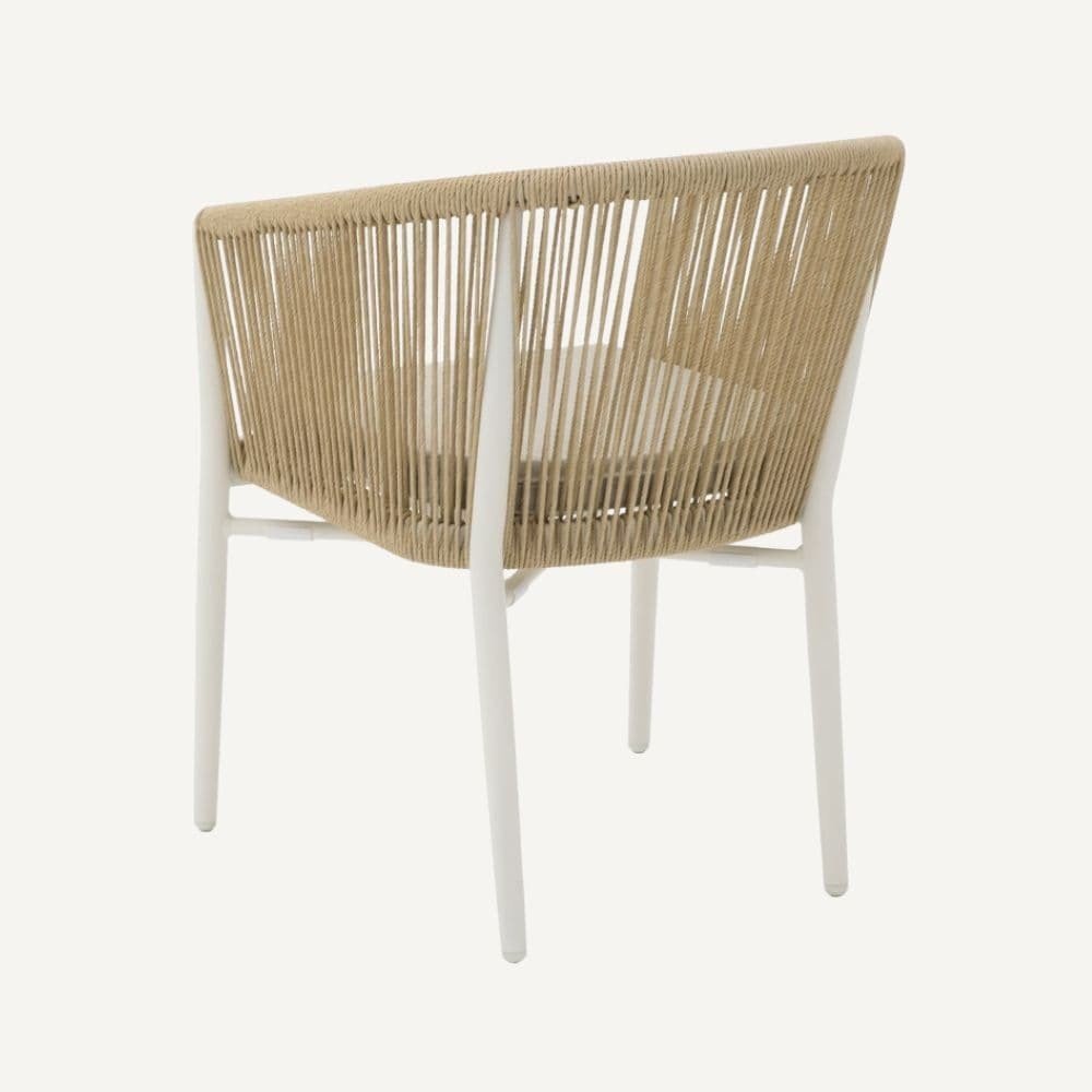 Garden armchair with rope armrestsSereno
