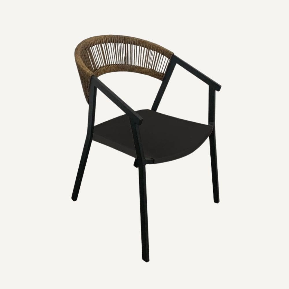 Terrace chair in aluminum and textilene Taupex 