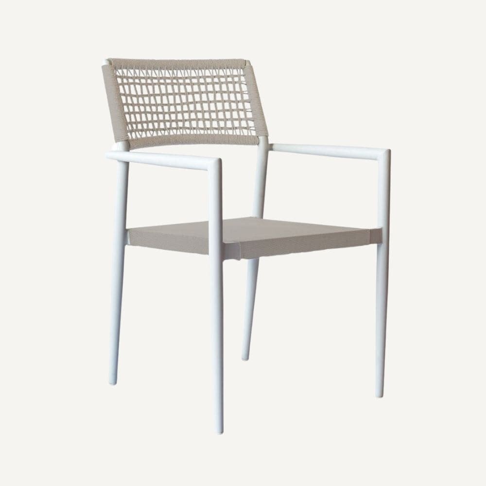 Outdoor chair in rattan and aluminum Texitimber
