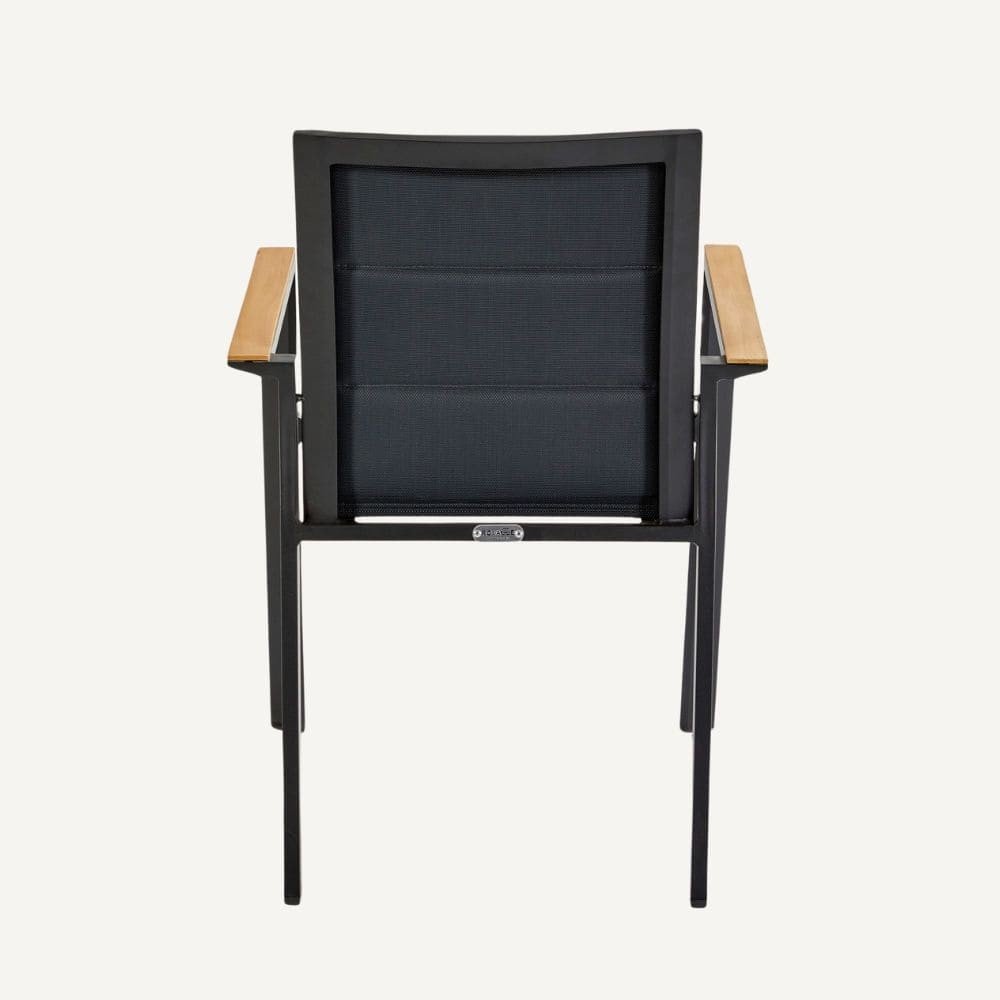 Stackable garden chair in aluminum Obsidian