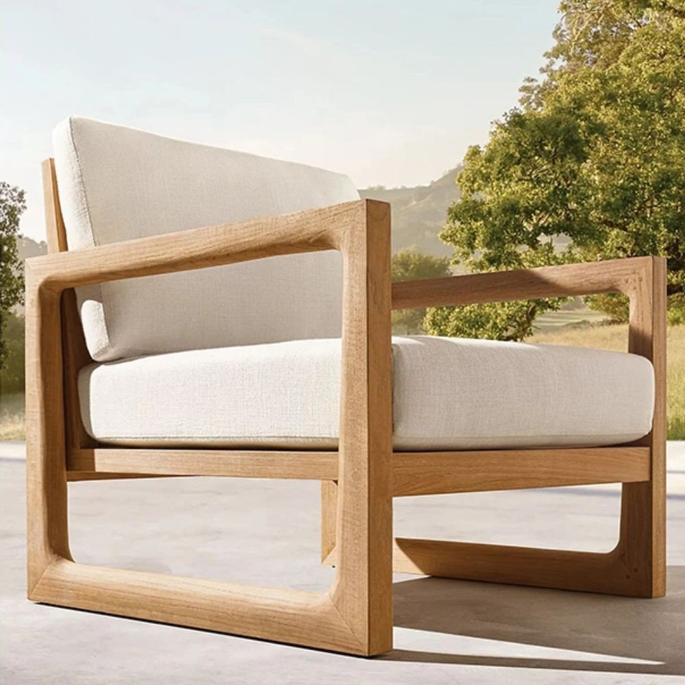 Garden set in fabric and wood  Banco