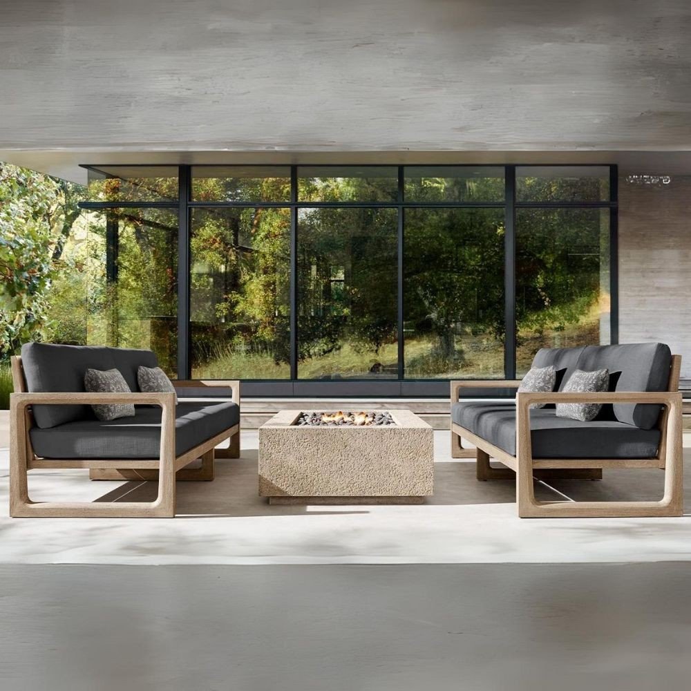 Garden set in fabric and wood  Banco