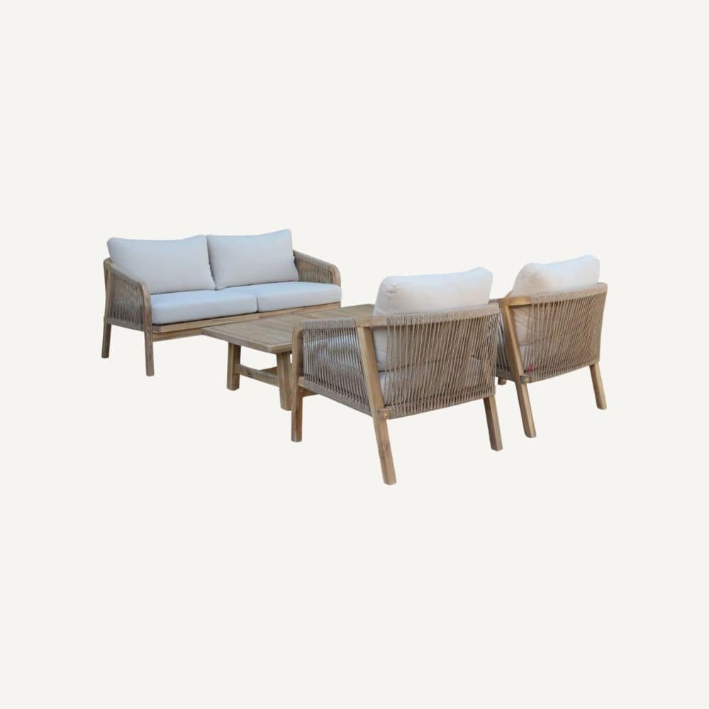 Aluminum and rattan garden furniture set Edenia