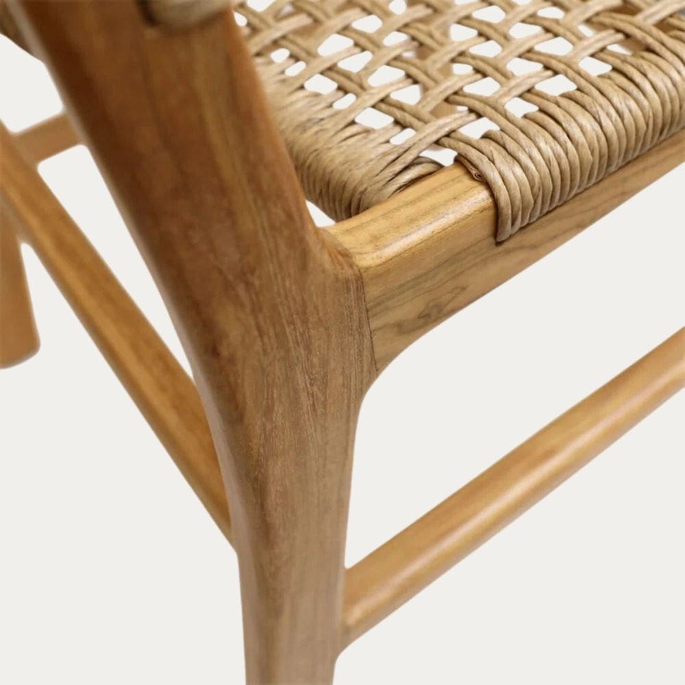 Outdoor chair in teak and rattan Catarina