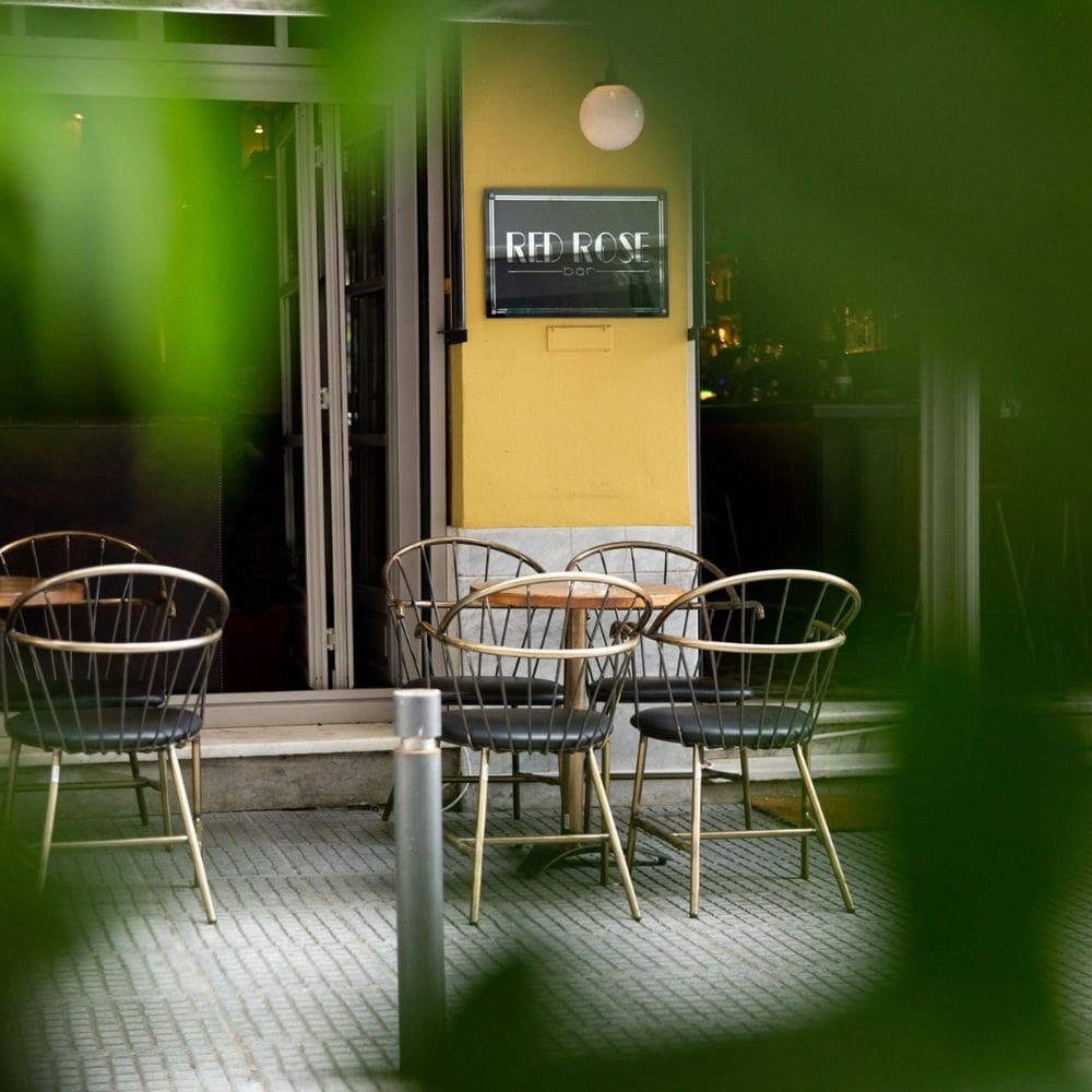 Outdoor metal slat armchairBronzy