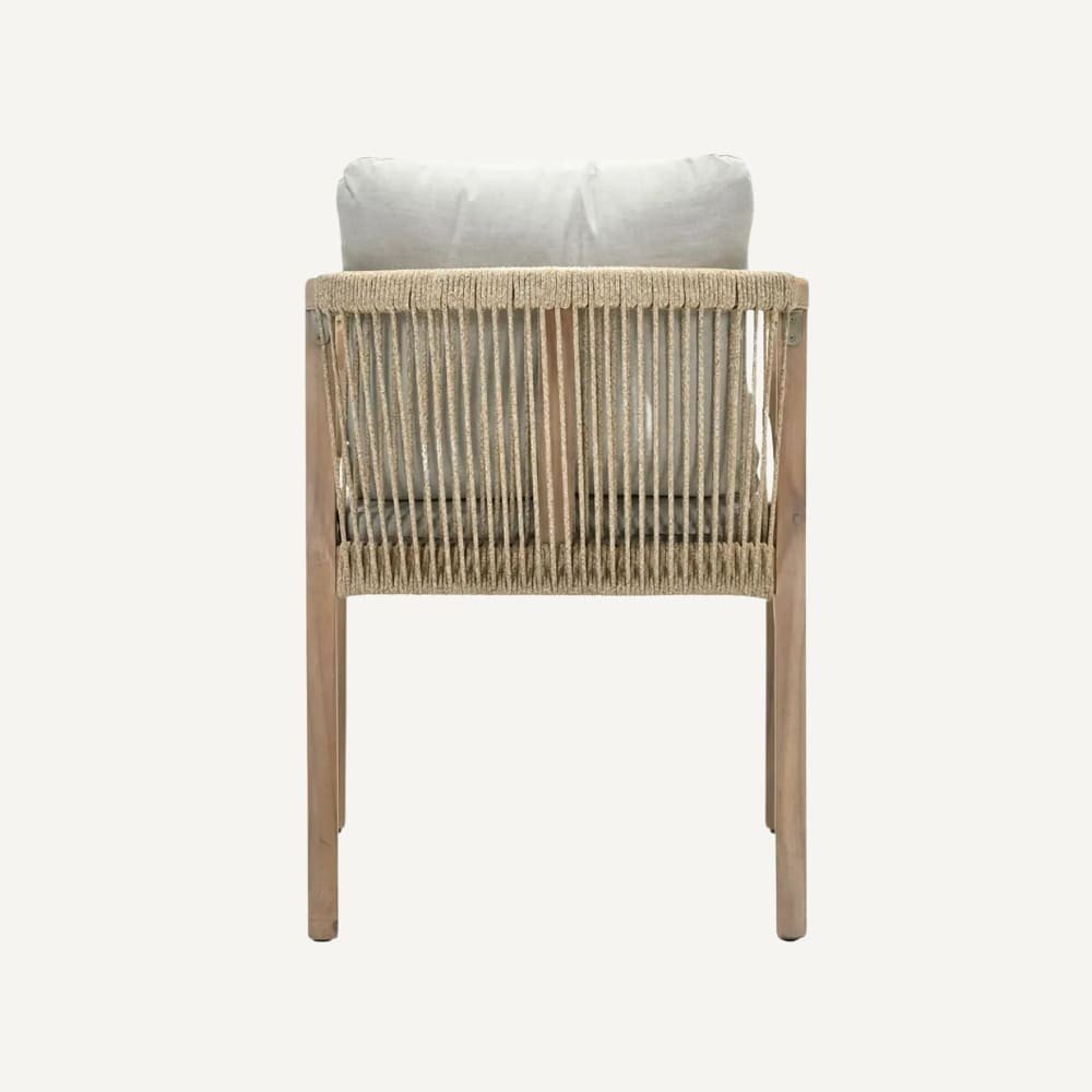 Terrace chair in rattan with armrests Blanco