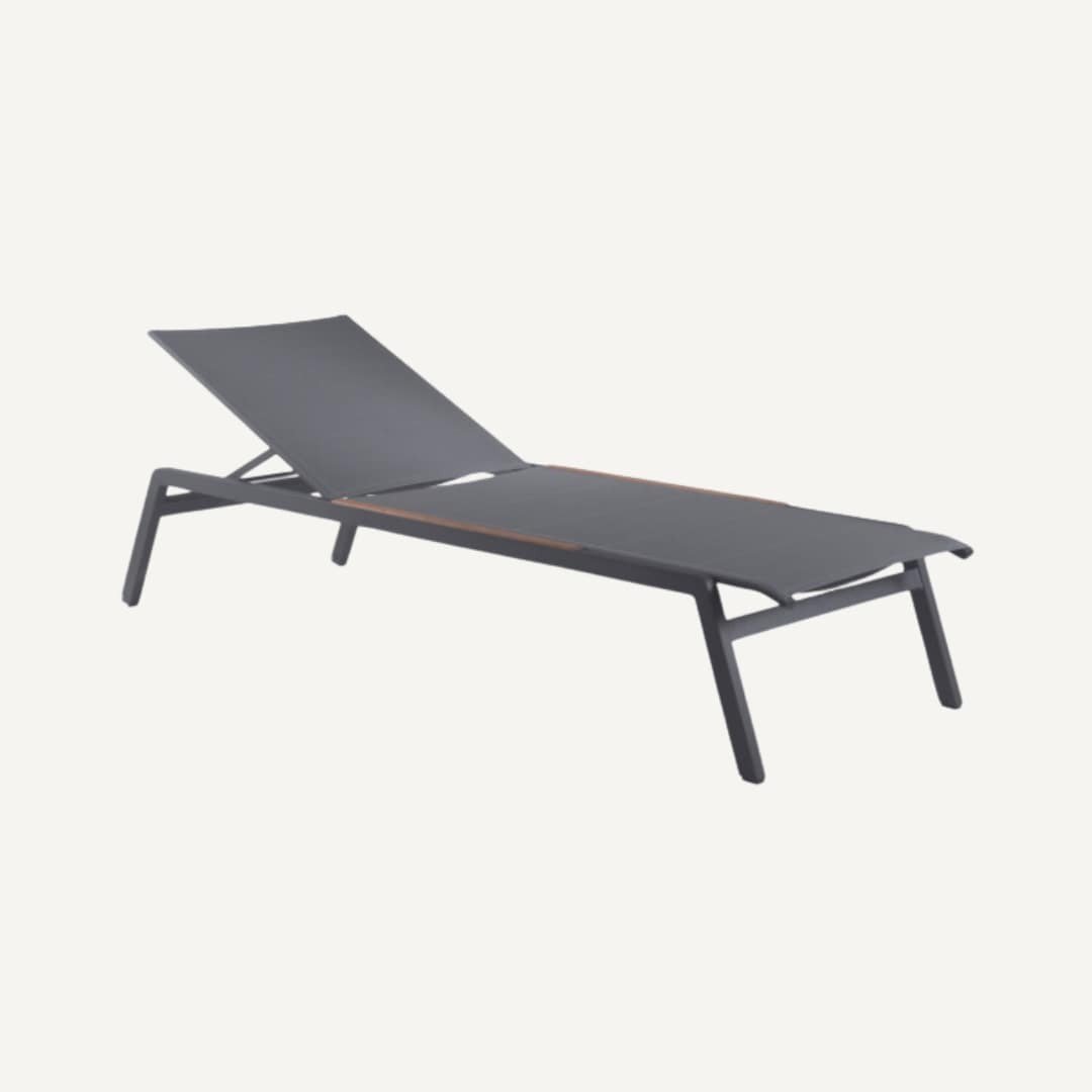 Aluminum and textilene sun loungerShine