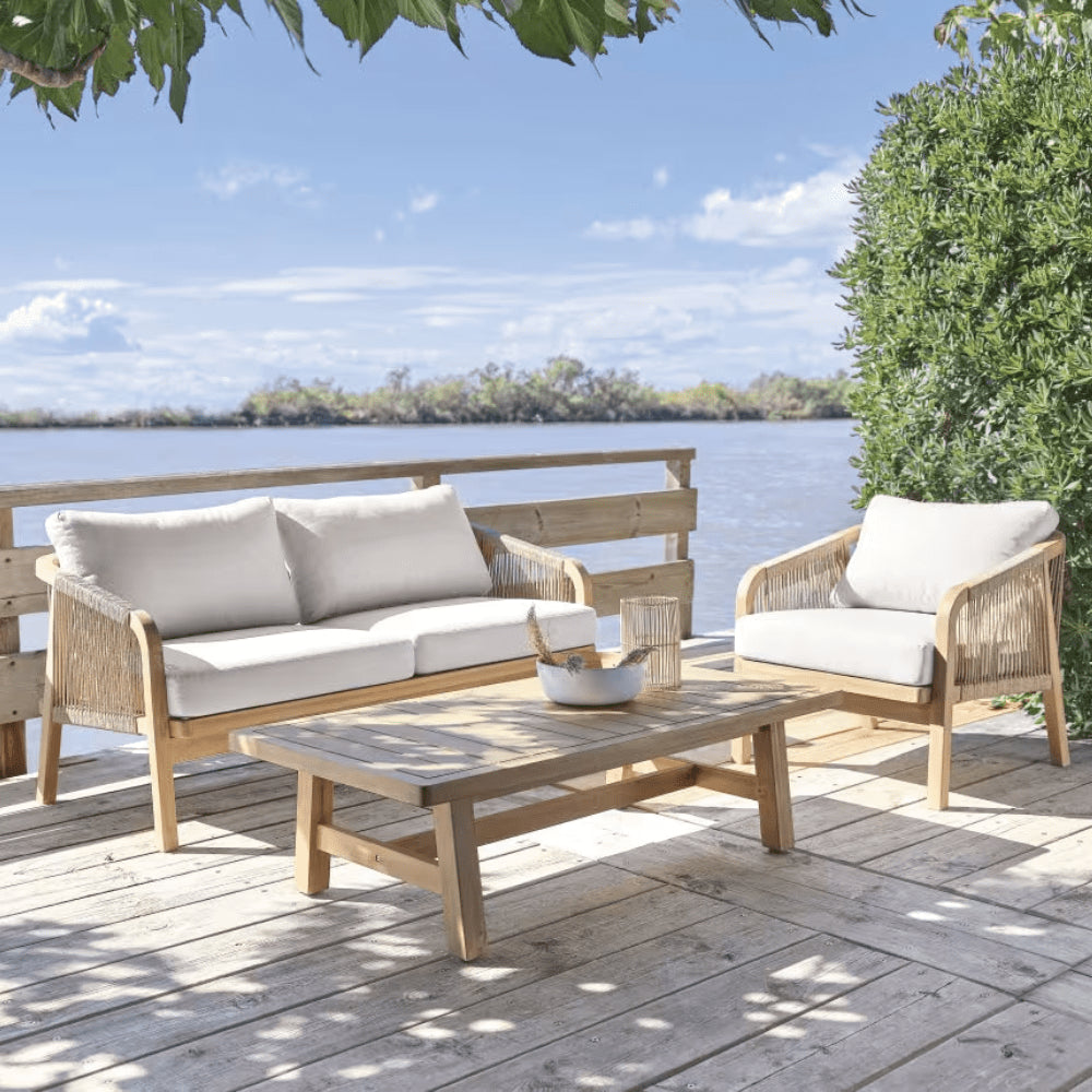 Aluminum and rattan garden furniture set Edenia