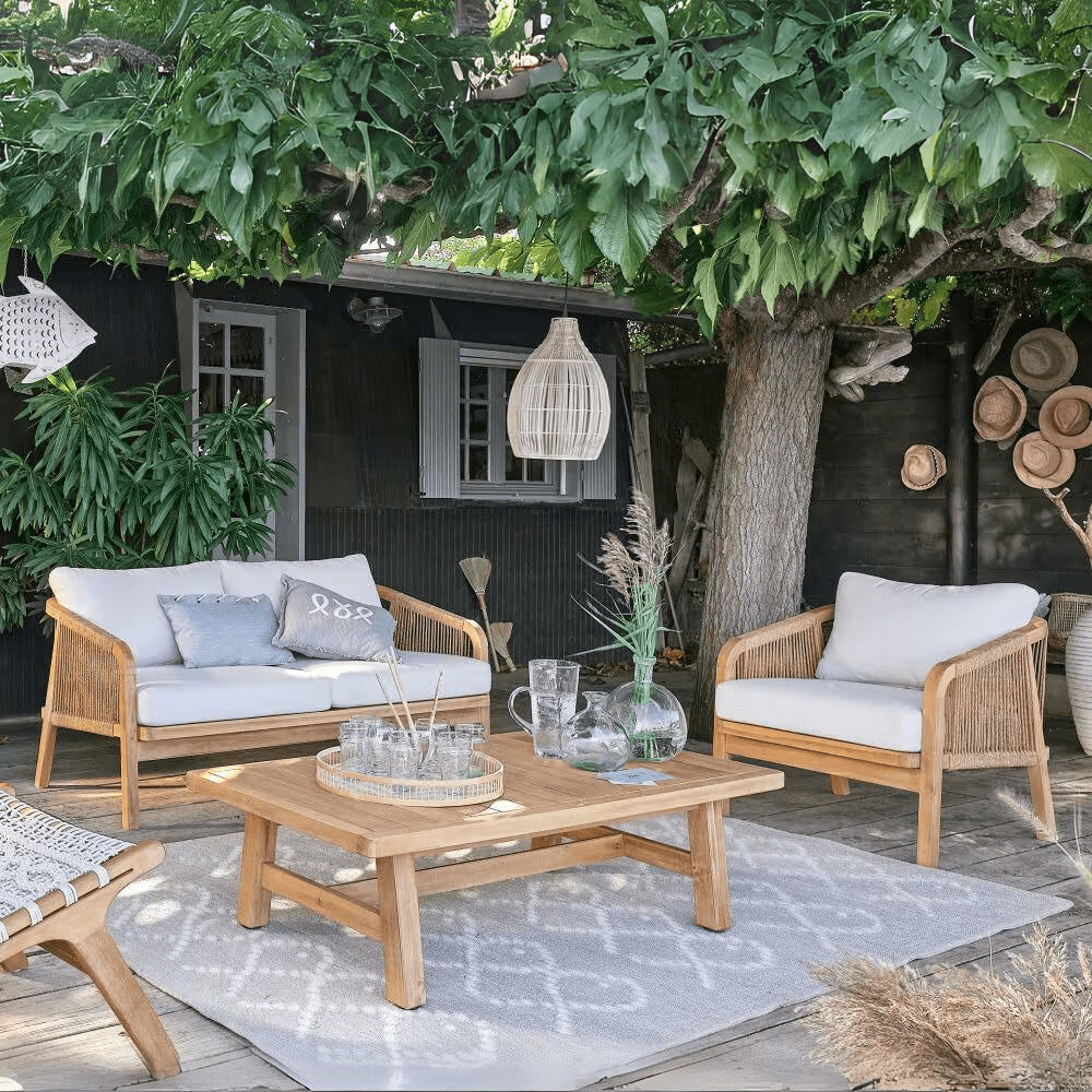 Aluminum and rattan garden furniture set Edenia