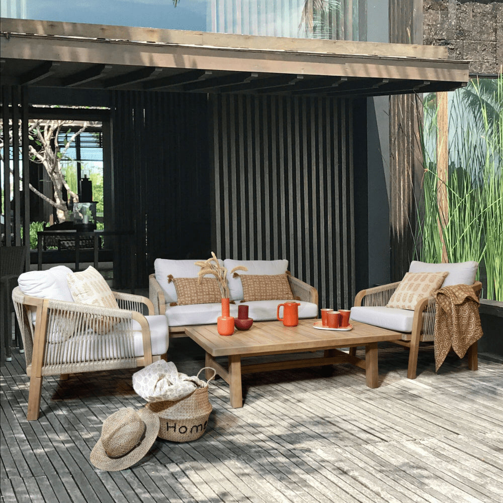 Aluminum and rattan garden furniture set Edenia