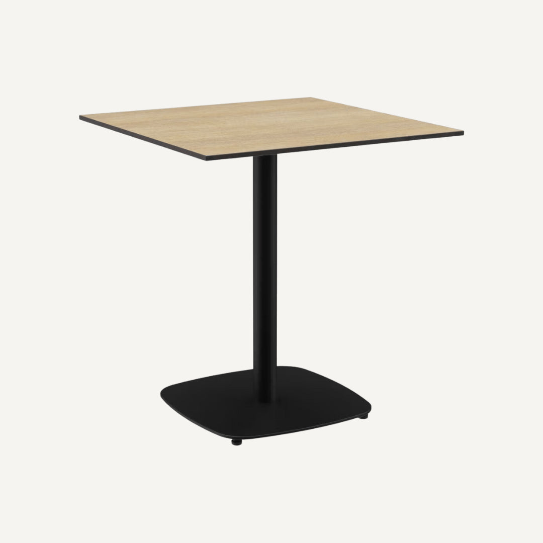 Grime square restaurant table in metal and HPL