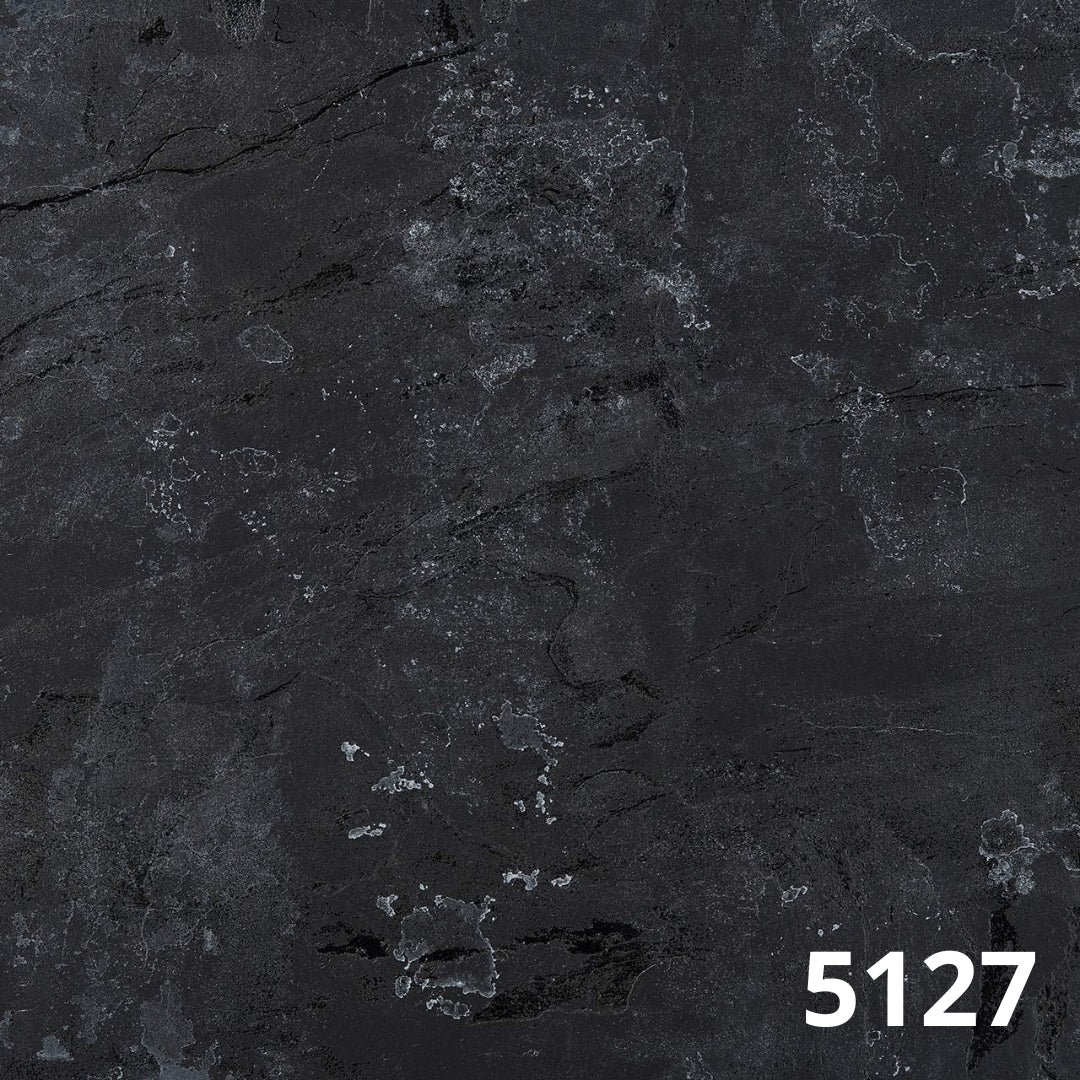 Round square bar table in metal and HPL