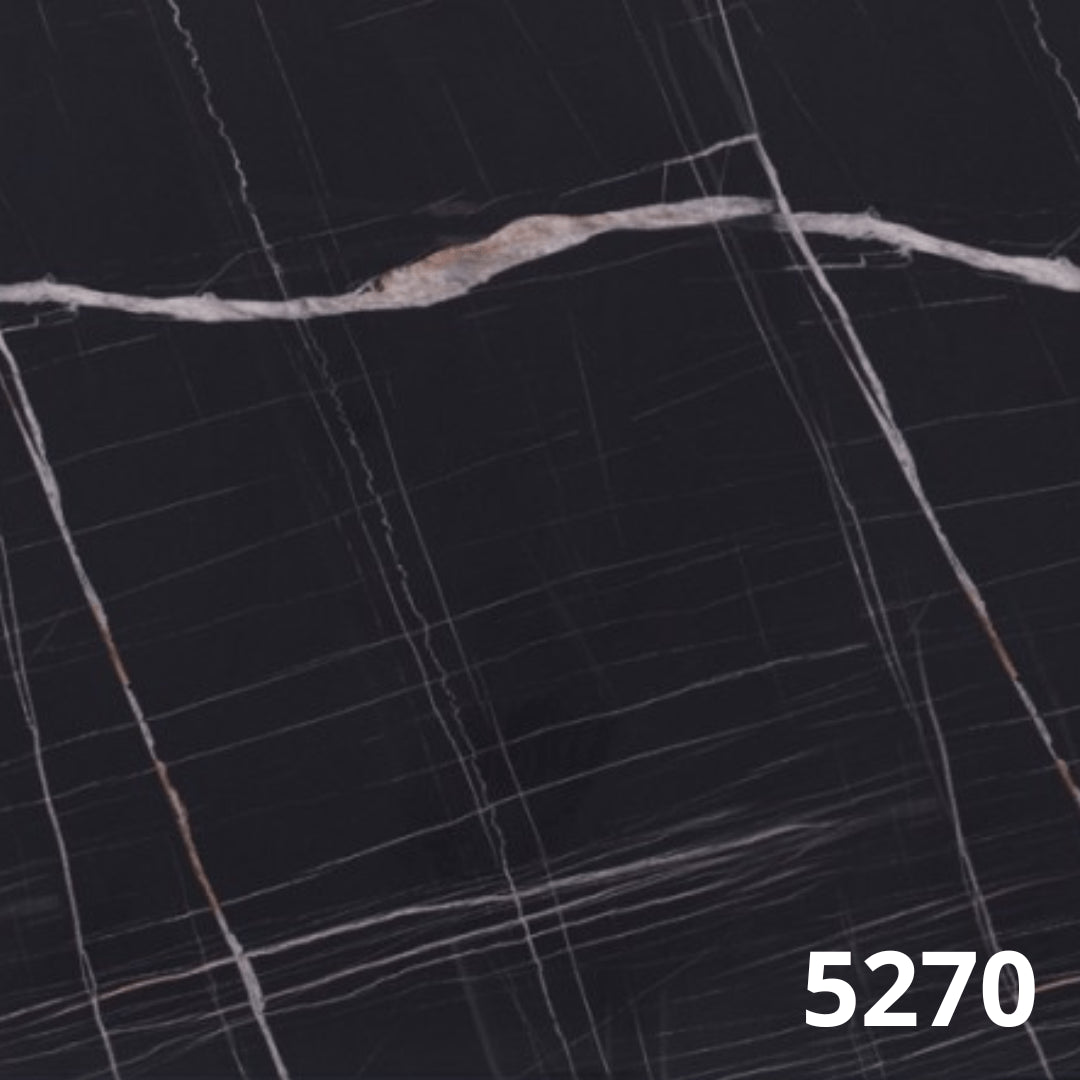 Round square bar table in metal and HPL