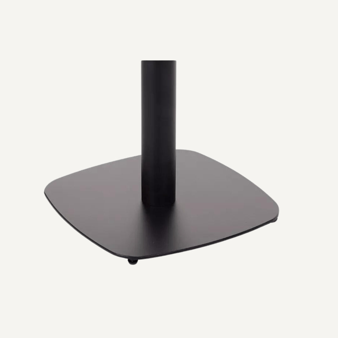 Round square bar table in metal and HPL