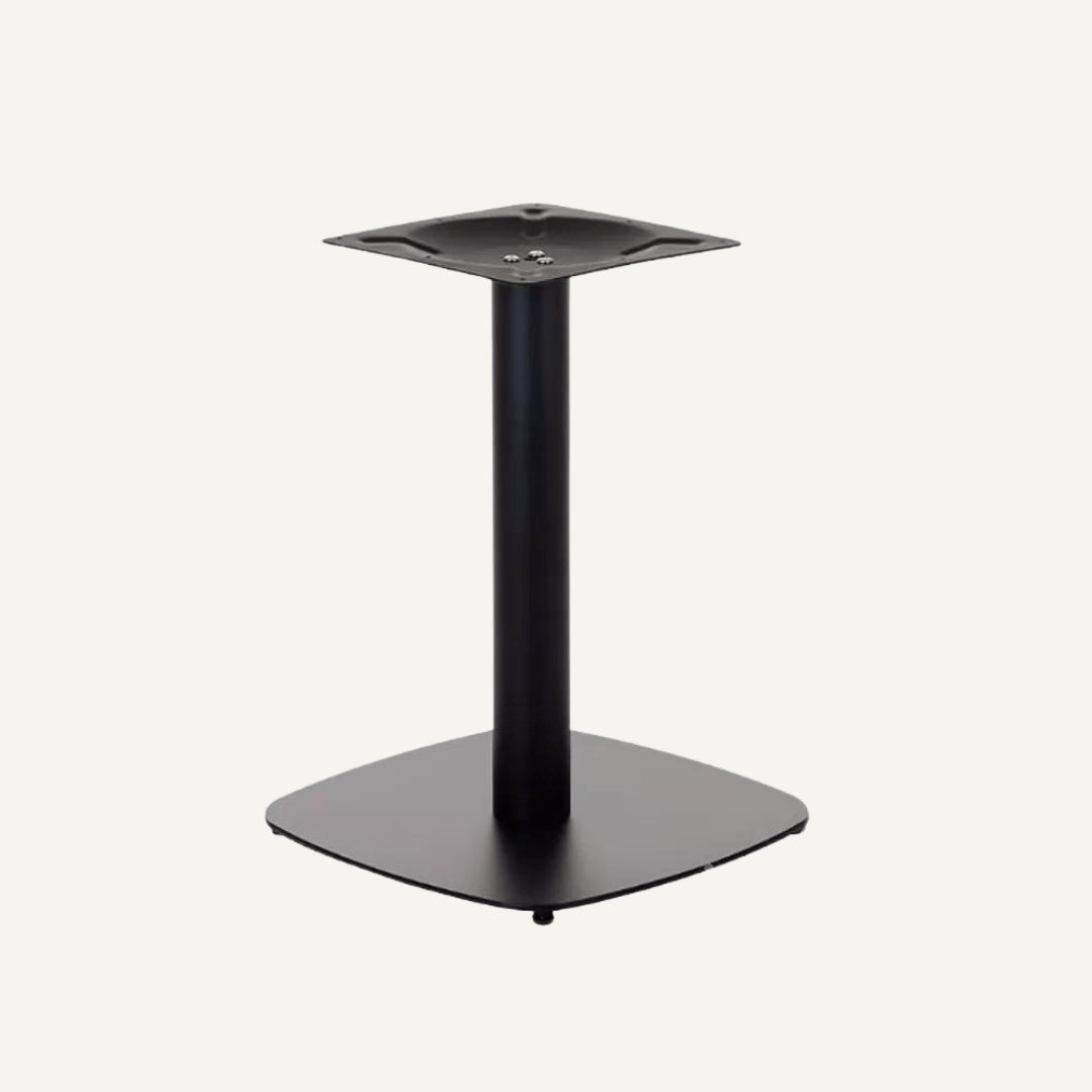 Round square bar table in metal and HPL