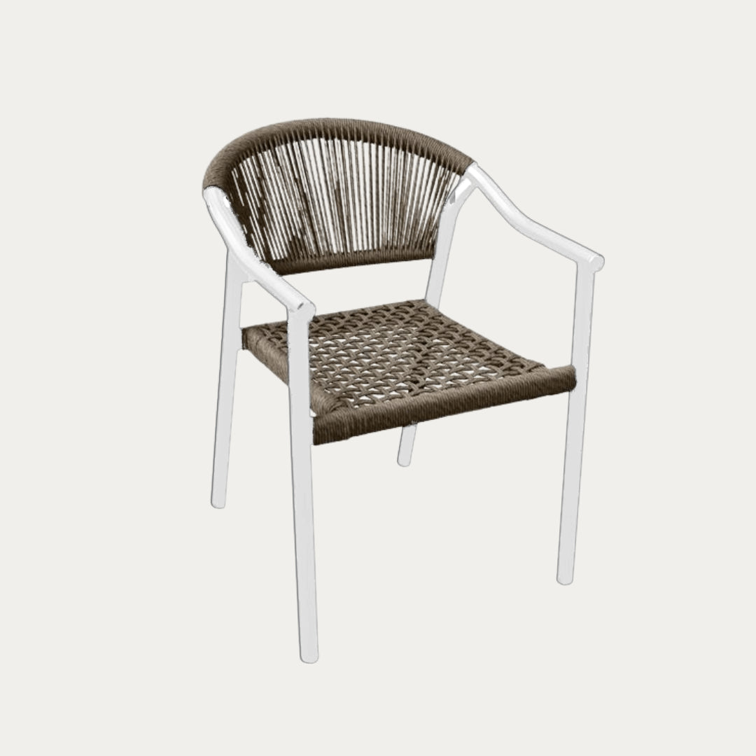 Outdoor chair in rattan and aluminum Brume