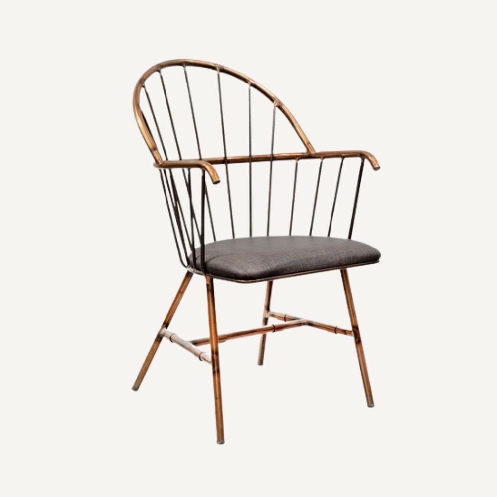 Outdoor metal slat armchair Bronzy