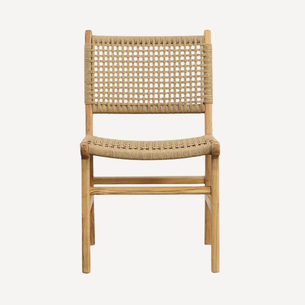 Outdoor chair in teak and rattan Catarina