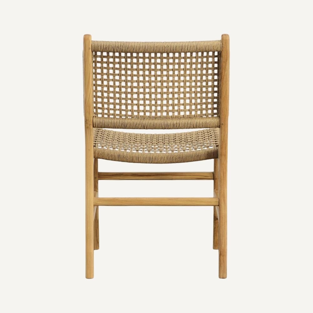 Outdoor chair in teak and rattan Catarina