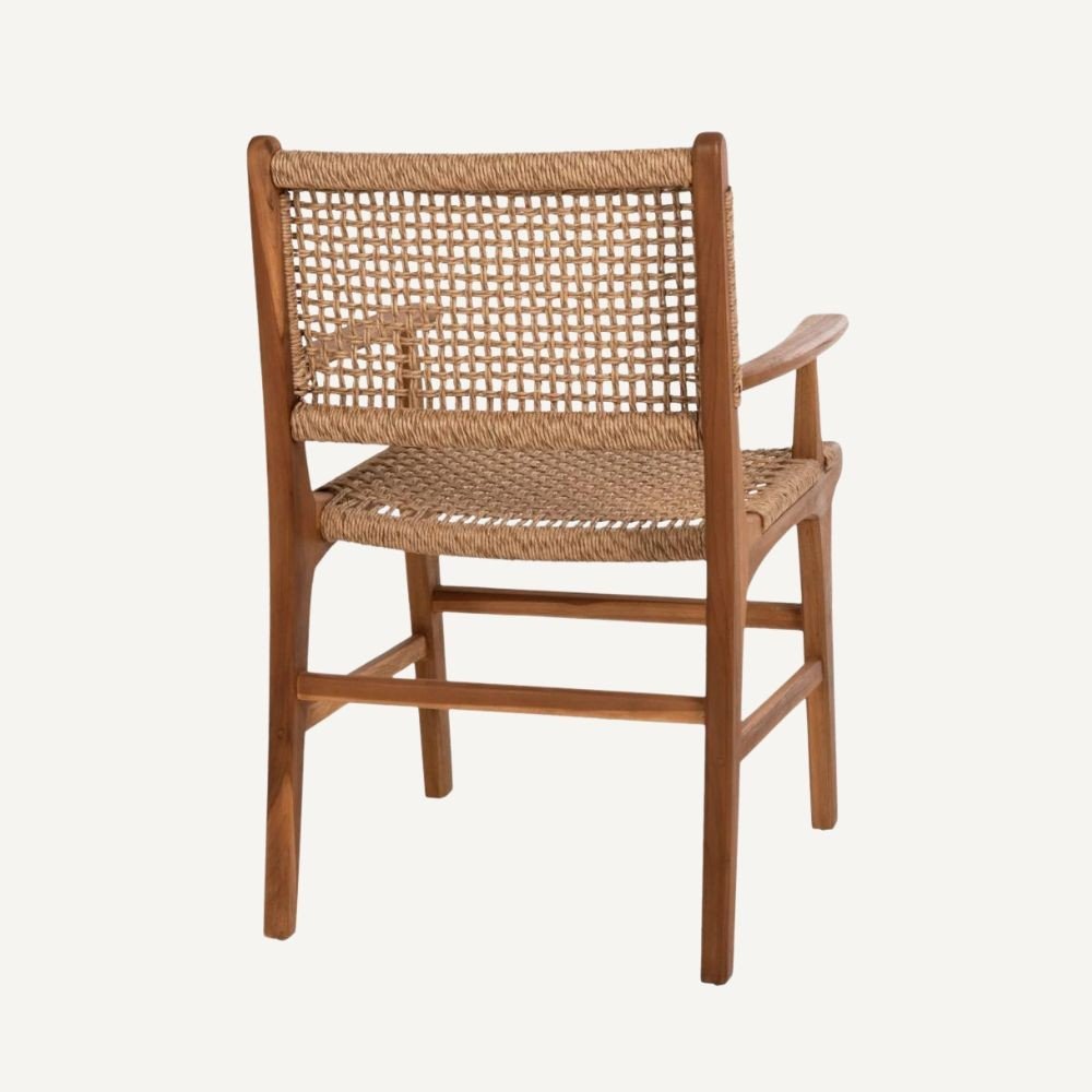 Outdoor chair in teak and rattan Catarina